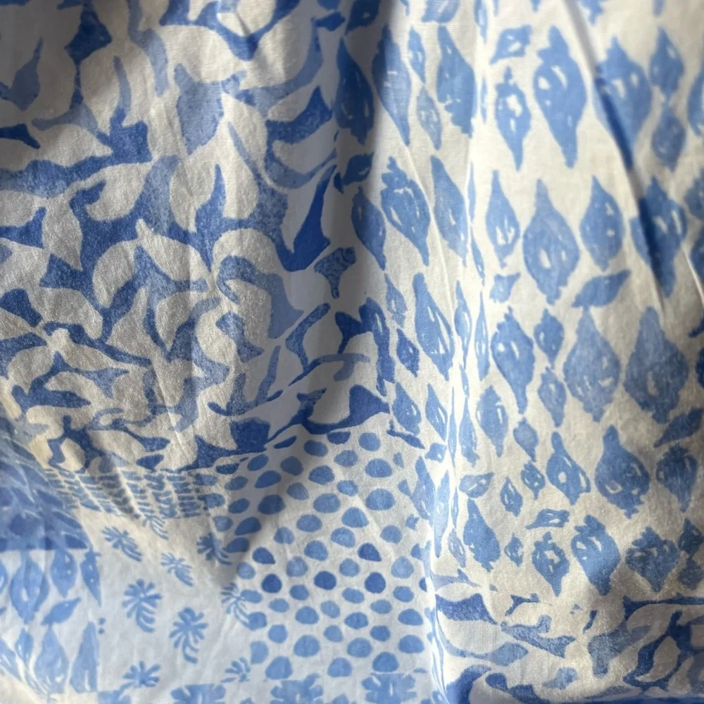 Vineyard Vines EUC Painted Patchwork Off The Shoulder 100% Cotton Romper Size L - Picture 7 of 13